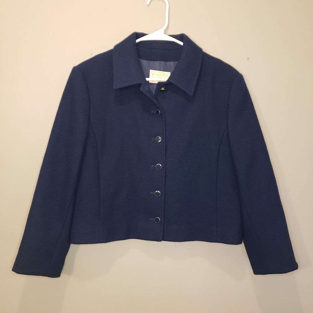 Pendleton Womens 12 Blazer 100% Virgin Wool 6-Button Short USA